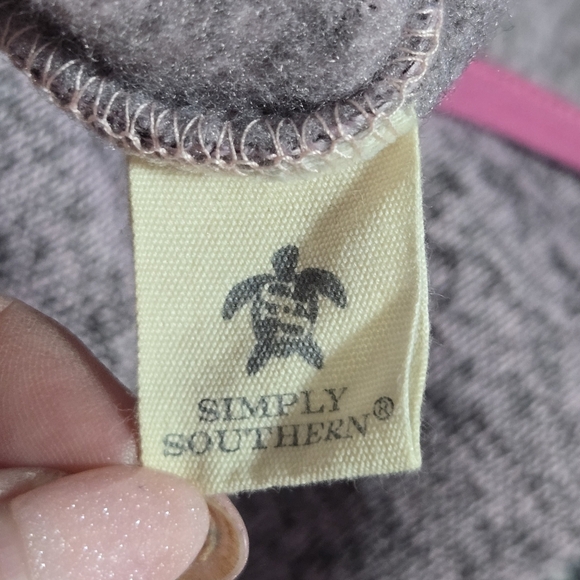 Simply Southern Womens Pink Knit Fleece Quarter Snap Pullover Jacket Large - Picture 8 of 10